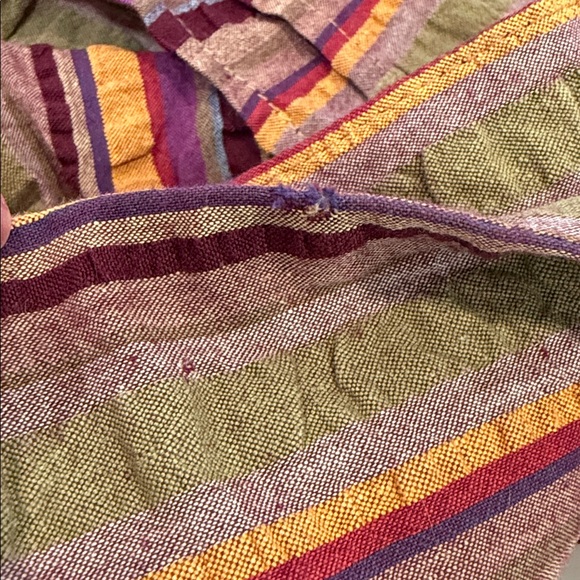 PEARL multi-color striped mini skirt w/satin ribbon size medium - Picture 8 of 10